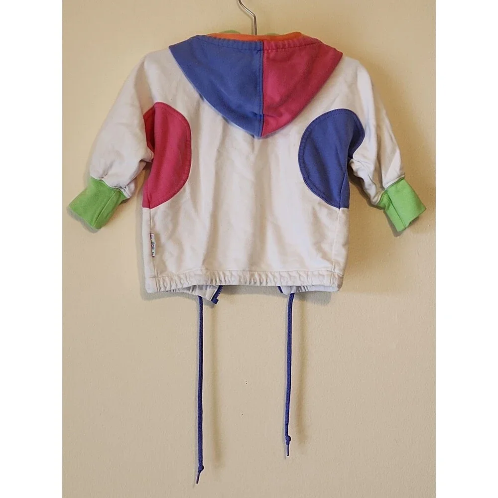 Vintage 90s Gymboree Multi Colorblock Hooded Jacket Size Small FLAWED ZIPPER